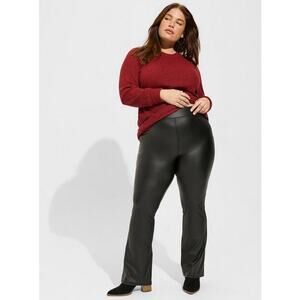 Torrid Women's Black Faux Leather Signature Waist Flare Legging - Size 3 (3X)